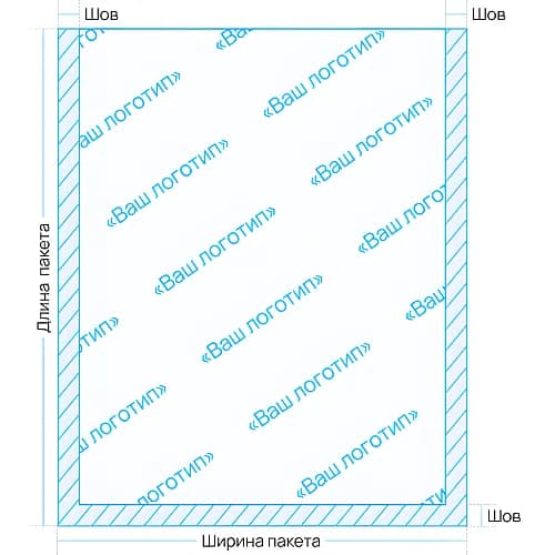Вакуумный пакет с печатью 480*600мм Бегущая строка 55мкм PET/PE (100/700шт.)